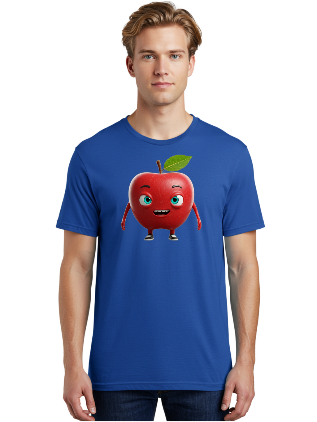 Cartoon-Apple-Character Men'S Graphic Tee, 100% Cotton, Comfortable Casual Summer Wear, Machine Washable, Vintage Camera, Old Camera, Antique Camera, Black Camera, Classic Photography, Photography Equipment, Nostalgic Device, Film Camera, Bao189