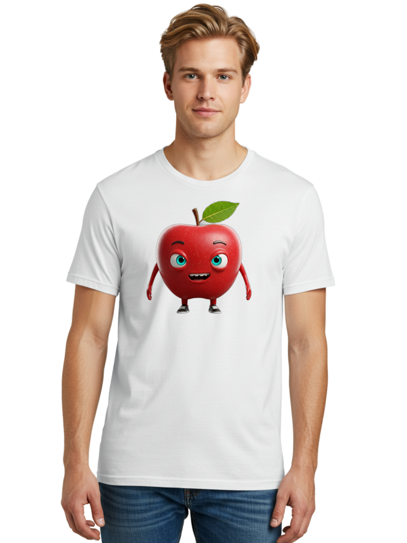 Cartoon-Apple-Character Men'S Graphic Tee, 100% Cotton, Comfortable Casual Summer Wear, Machine Washable, Vintage Camera, Old Camera, Antique Camera, Black Camera, Classic Photography, Photography Equipment, Nostalgic Device, Film Camera, Bao189