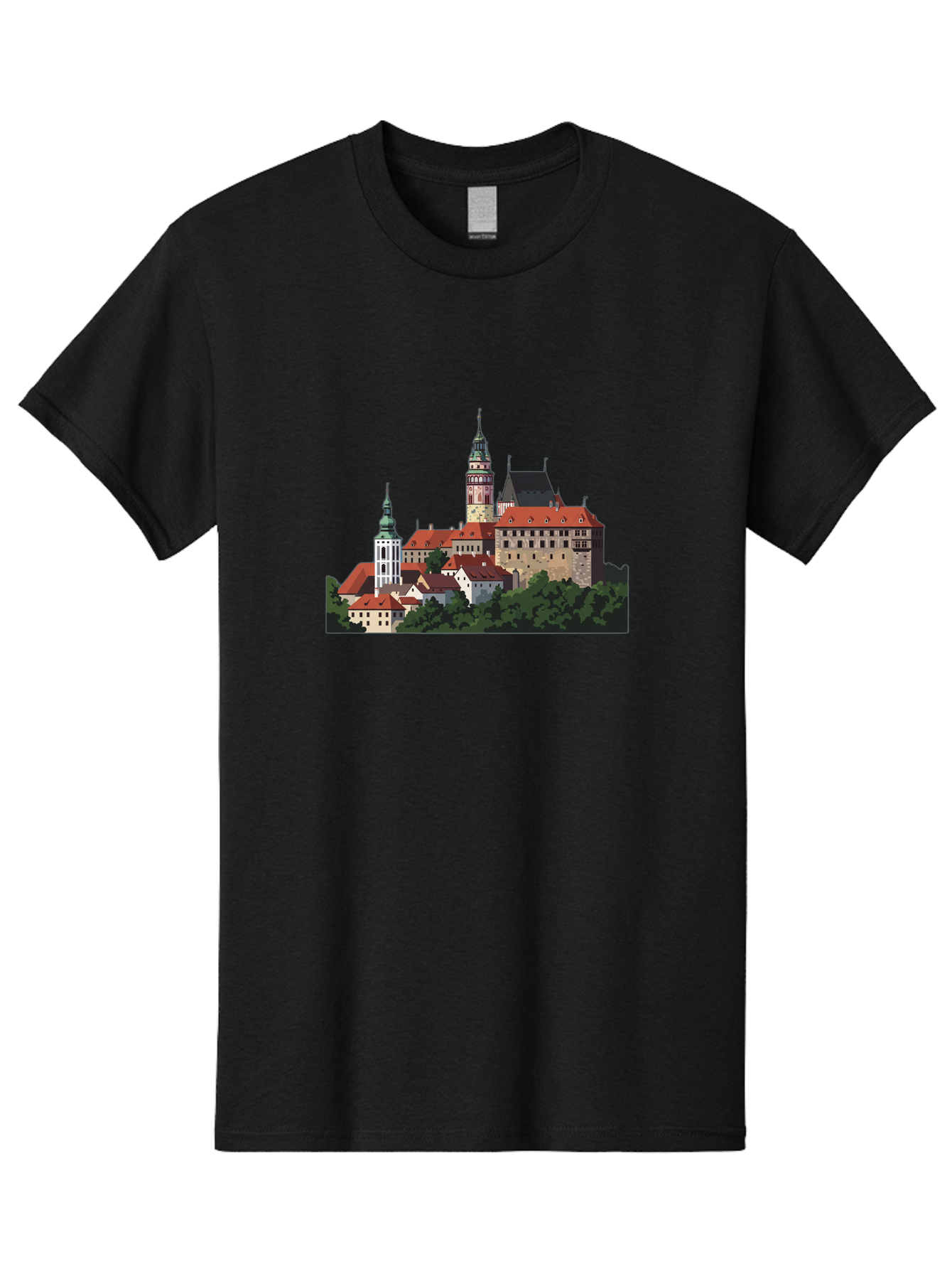 Castle-Illustration Men'S Graphic Tee, 100% Cotton, Comfortable Casual Summer Wear, Machine Washable, Vintage Camera, Old Camera, Antique Camera, Black Camera, Classic Photography, Photography Equipment, Nostalgic Device, Film Camera, Bao192