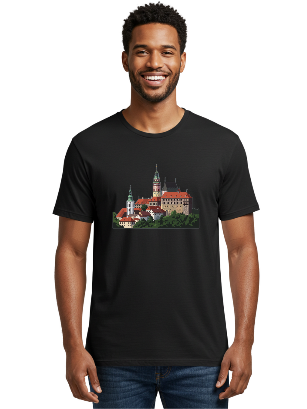 Castle-Illustration Men'S Graphic Tee, 100% Cotton, Comfortable Casual Summer Wear, Machine Washable, Vintage Camera, Old Camera, Antique Camera, Black Camera, Classic Photography, Photography Equipment, Nostalgic Device, Film Camera, Bao192