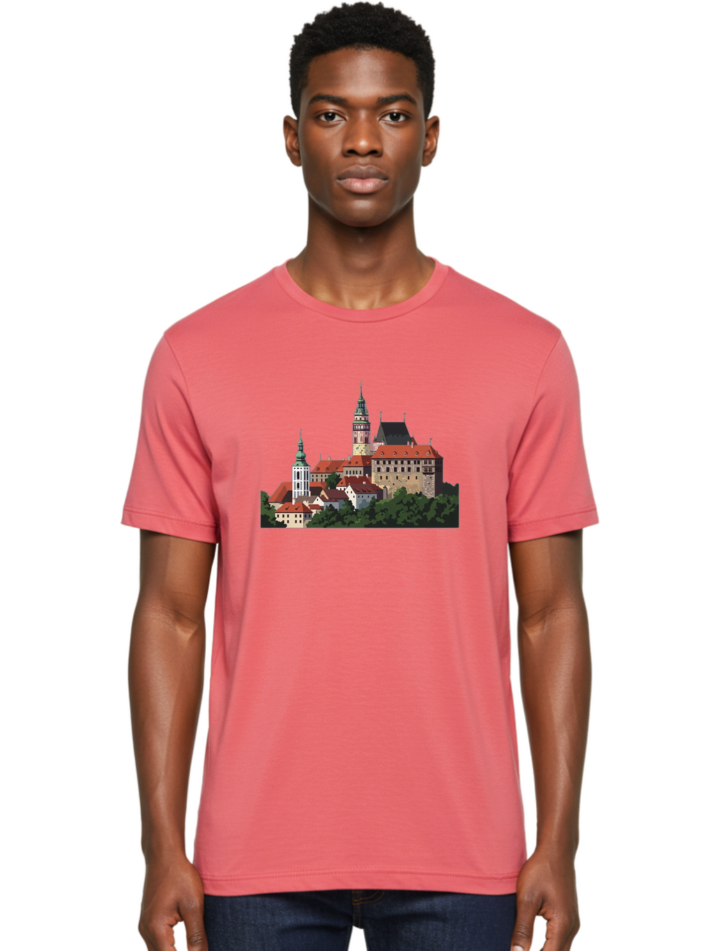 Castle-Illustration Men'S Graphic Tee, 100% Cotton, Comfortable Casual Summer Wear, Machine Washable, Vintage Camera, Old Camera, Antique Camera, Black Camera, Classic Photography, Photography Equipment, Nostalgic Device, Film Camera, Bao192