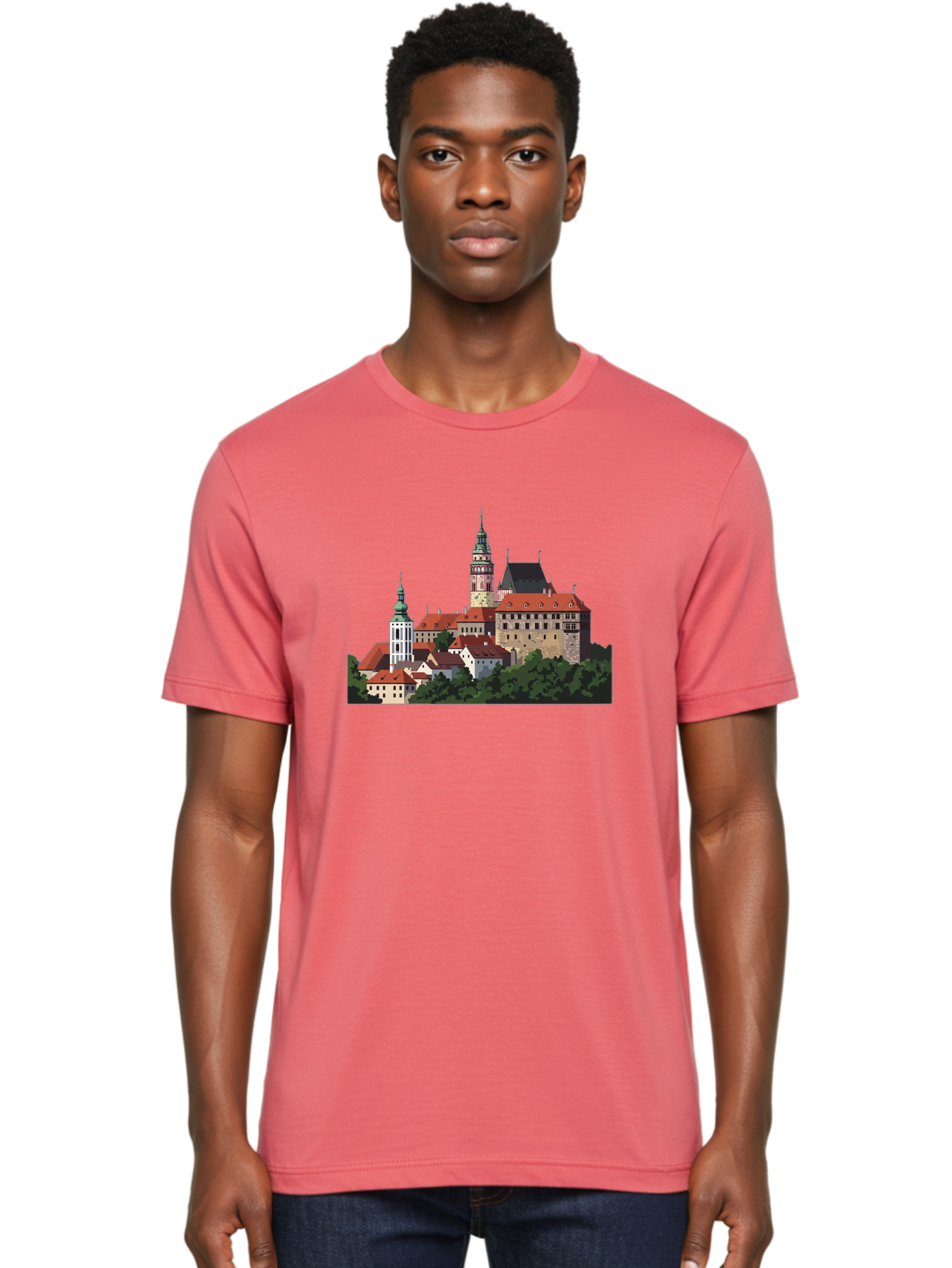 Castle-Illustration Men'S Graphic Tee, 100% Cotton, Comfortable Casual Summer Wear, Machine Washable, Vintage Camera, Old Camera, Antique Camera, Black Camera, Classic Photography, Photography Equipment, Nostalgic Device, Film Camera, Bao192