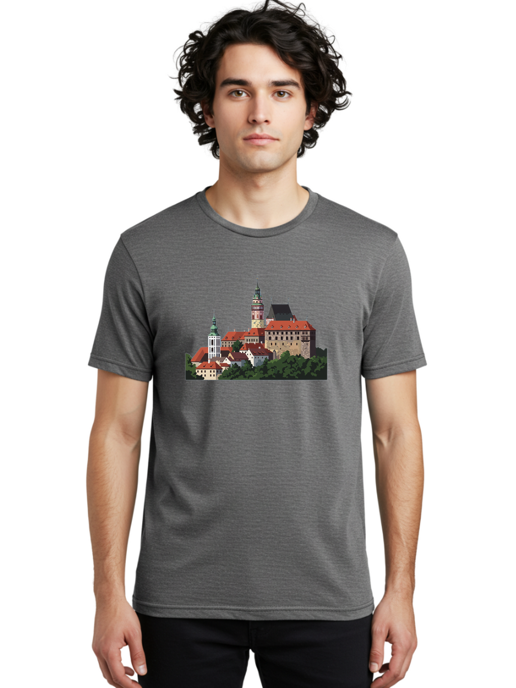 Castle-Illustration Men'S Graphic Tee, 100% Cotton, Comfortable Casual Summer Wear, Machine Washable, Vintage Camera, Old Camera, Antique Camera, Black Camera, Classic Photography, Photography Equipment, Nostalgic Device, Film Camera, Bao192