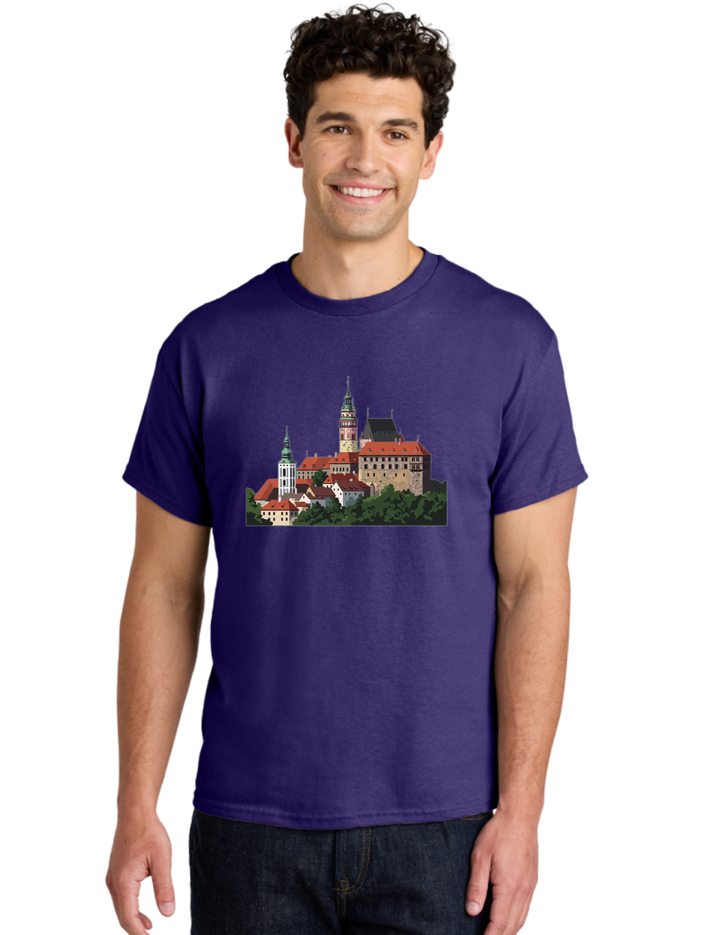 Castle-Illustration Men'S Graphic Tee, 100% Cotton, Comfortable Casual Summer Wear, Machine Washable, Vintage Camera, Old Camera, Antique Camera, Black Camera, Classic Photography, Photography Equipment, Nostalgic Device, Film Camera, Bao192