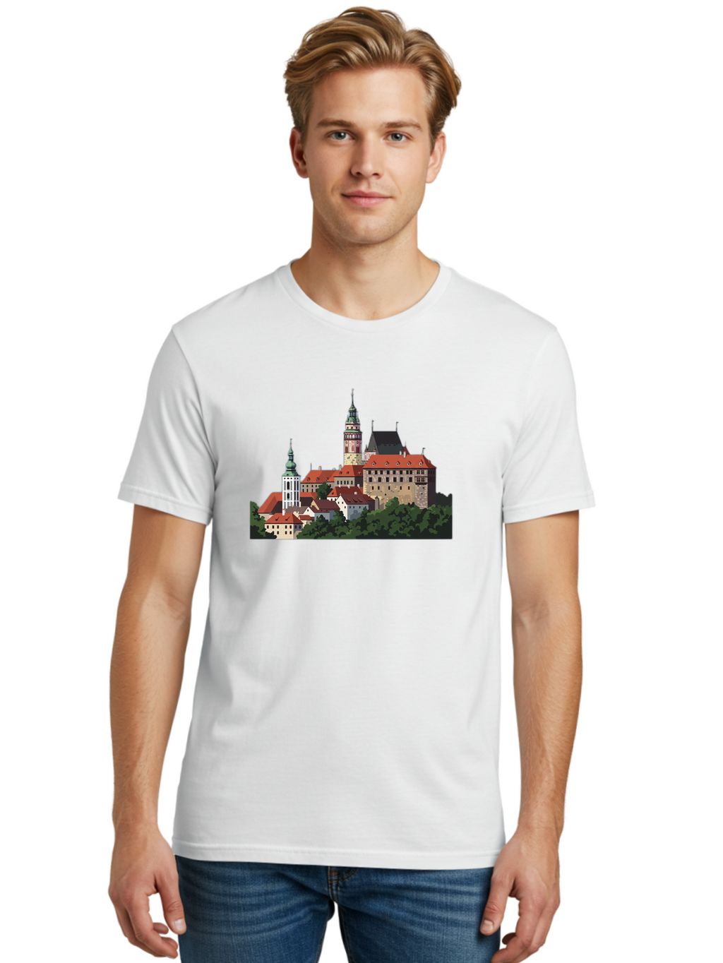 Castle-Illustration Men'S Graphic Tee, 100% Cotton, Comfortable Casual Summer Wear, Machine Washable, Vintage Camera, Old Camera, Antique Camera, Black Camera, Classic Photography, Photography Equipment, Nostalgic Device, Film Camera, Bao192