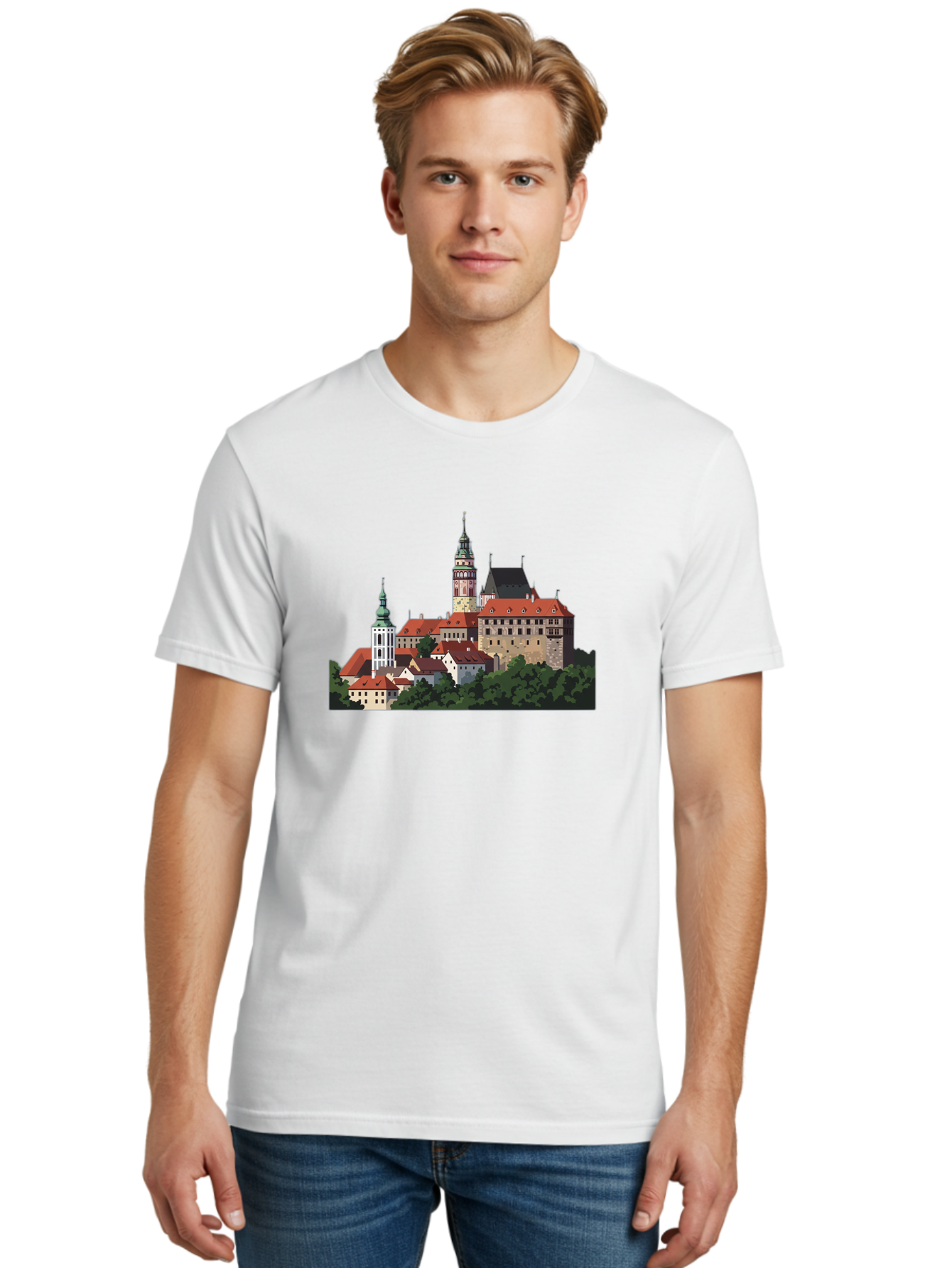 Castle-Illustration Men'S Graphic Tee, 100% Cotton, Comfortable Casual Summer Wear, Machine Washable, Vintage Camera, Old Camera, Antique Camera, Black Camera, Classic Photography, Photography Equipment, Nostalgic Device, Film Camera, Bao192