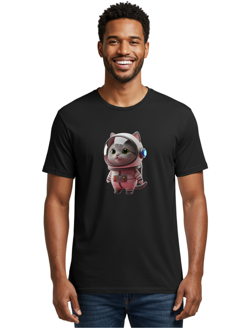 Cat-Astronaut Men'S Graphic Tee, 100% Cotton, Comfortable Casual Summer Wear, Machine Washable, Vintage Camera, Old Camera, Antique Camera, Black Camera, Classic Photography, Photography Equipment, Nostalgic Device, Film Camera, Camera Art Bao194