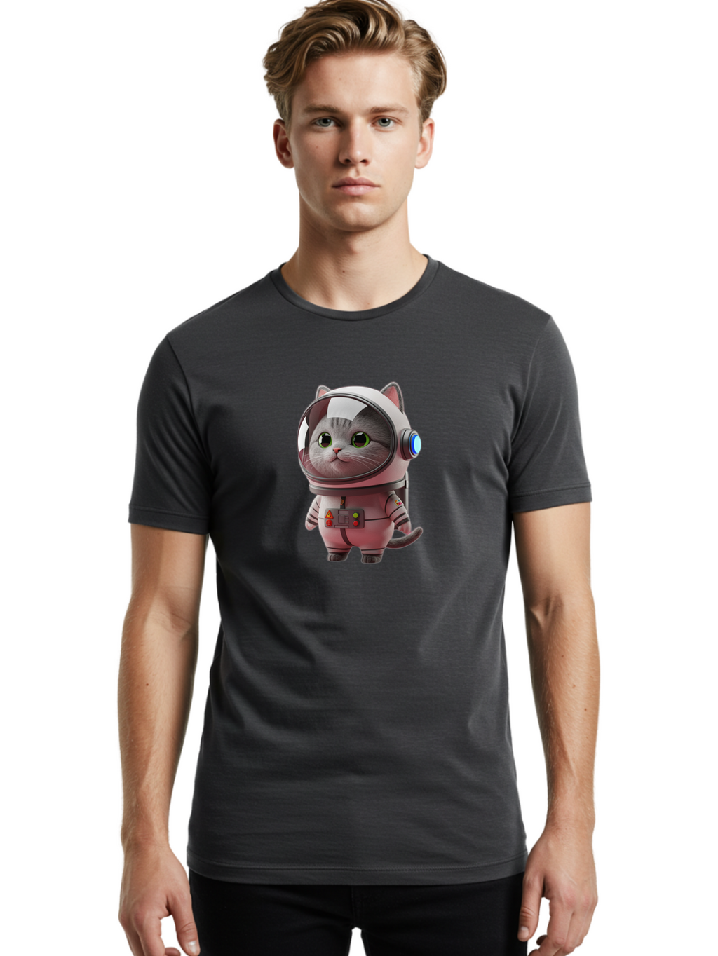 Cat-Astronaut Men'S Graphic Tee, 100% Cotton, Comfortable Casual Summer Wear, Machine Washable, Vintage Camera, Old Camera, Antique Camera, Black Camera, Classic Photography, Photography Equipment, Nostalgic Device, Film Camera, Camera Art Bao194