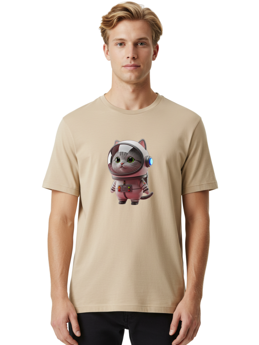 Cat-Astronaut Men'S Graphic Tee, 100% Cotton, Comfortable Casual Summer Wear, Machine Washable, Vintage Camera, Old Camera, Antique Camera, Black Camera, Classic Photography, Photography Equipment, Nostalgic Device, Film Camera, Camera Art Bao194