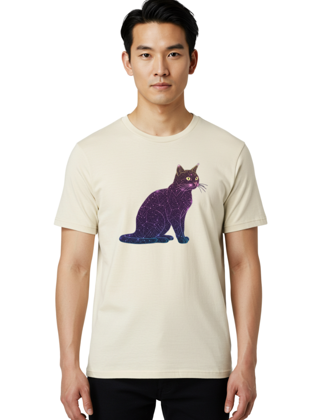Cat-Constellation Men'S Graphic Tee, 100% Cotton, Comfortable Casual Summer Wear, Machine Washable, Vintage Camera, Old Camera, Antique Camera, Black Camera, Classic Photography, Photography Equipment, Nostalgic Device, Film Camera, Camera Art Bao195