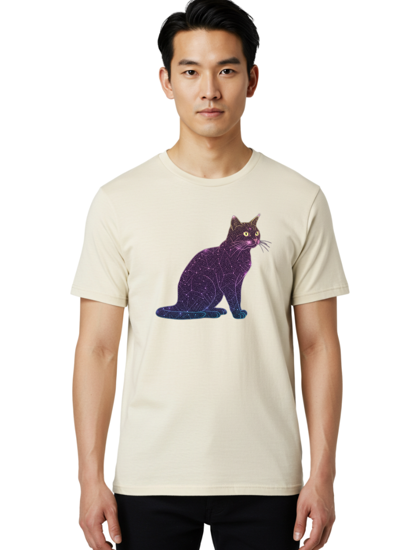 Cat-Constellation Men'S Graphic Tee, 100% Cotton, Comfortable Casual Summer Wear, Machine Washable, Vintage Camera, Old Camera, Antique Camera, Black Camera, Classic Photography, Photography Equipment, Nostalgic Device, Film Camera, Camera Art Bao195