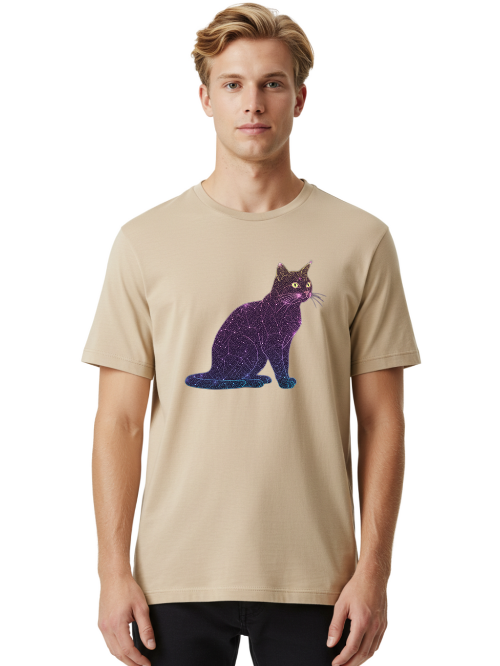 Cat-Constellation Men'S Graphic Tee, 100% Cotton, Comfortable Casual Summer Wear, Machine Washable, Vintage Camera, Old Camera, Antique Camera, Black Camera, Classic Photography, Photography Equipment, Nostalgic Device, Film Camera, Camera Art Bao195
