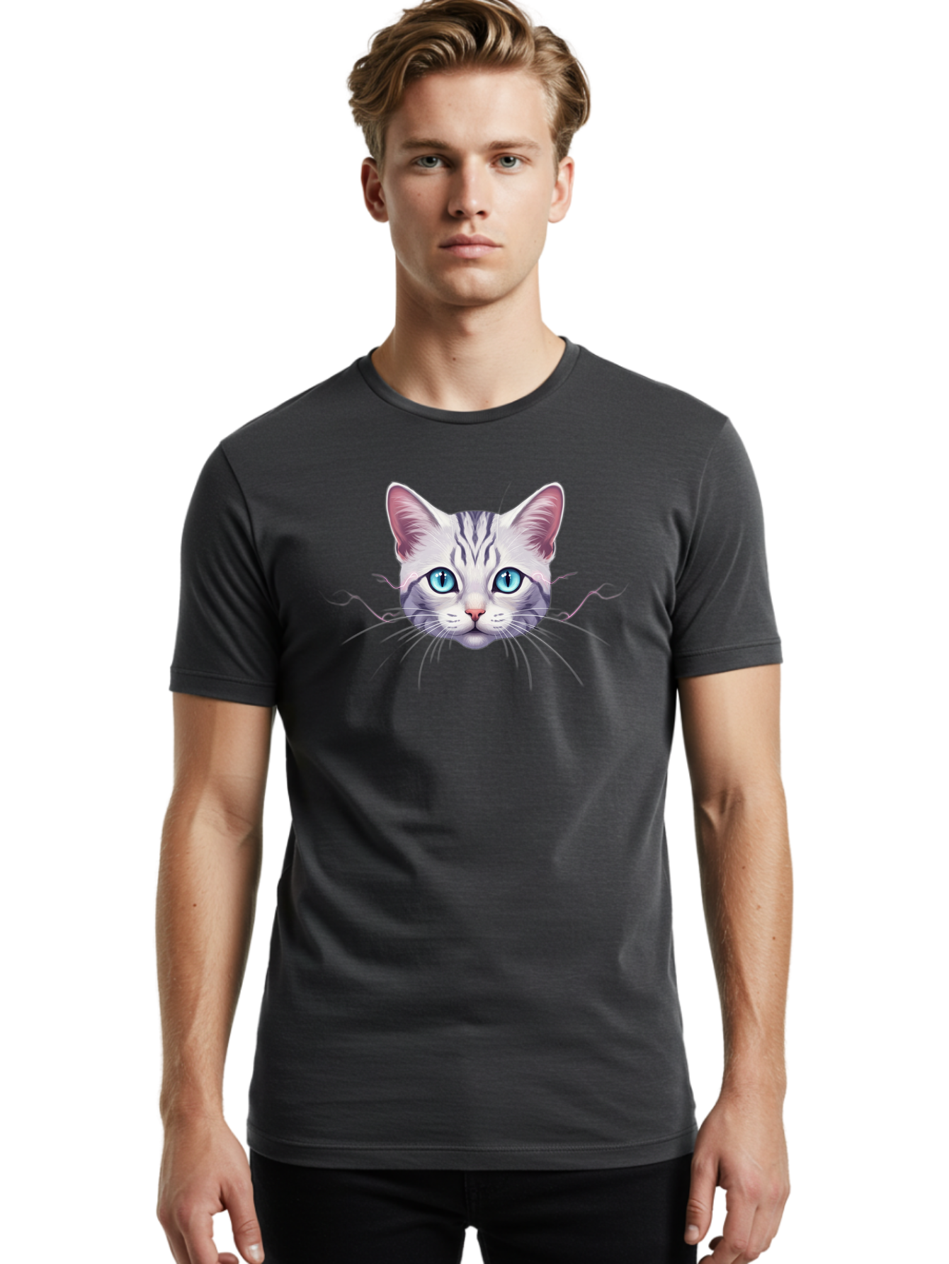 Cat-Face Men'S Graphic Tee, 100% Cotton, Comfortable Casual Summer Wear, Machine Washable, Vintage Camera, Old Camera, Antique Camera, Black Camera, Classic Photography, Photography Equipment, Nostalgic Device, Film Camera, Camera Art Bao196