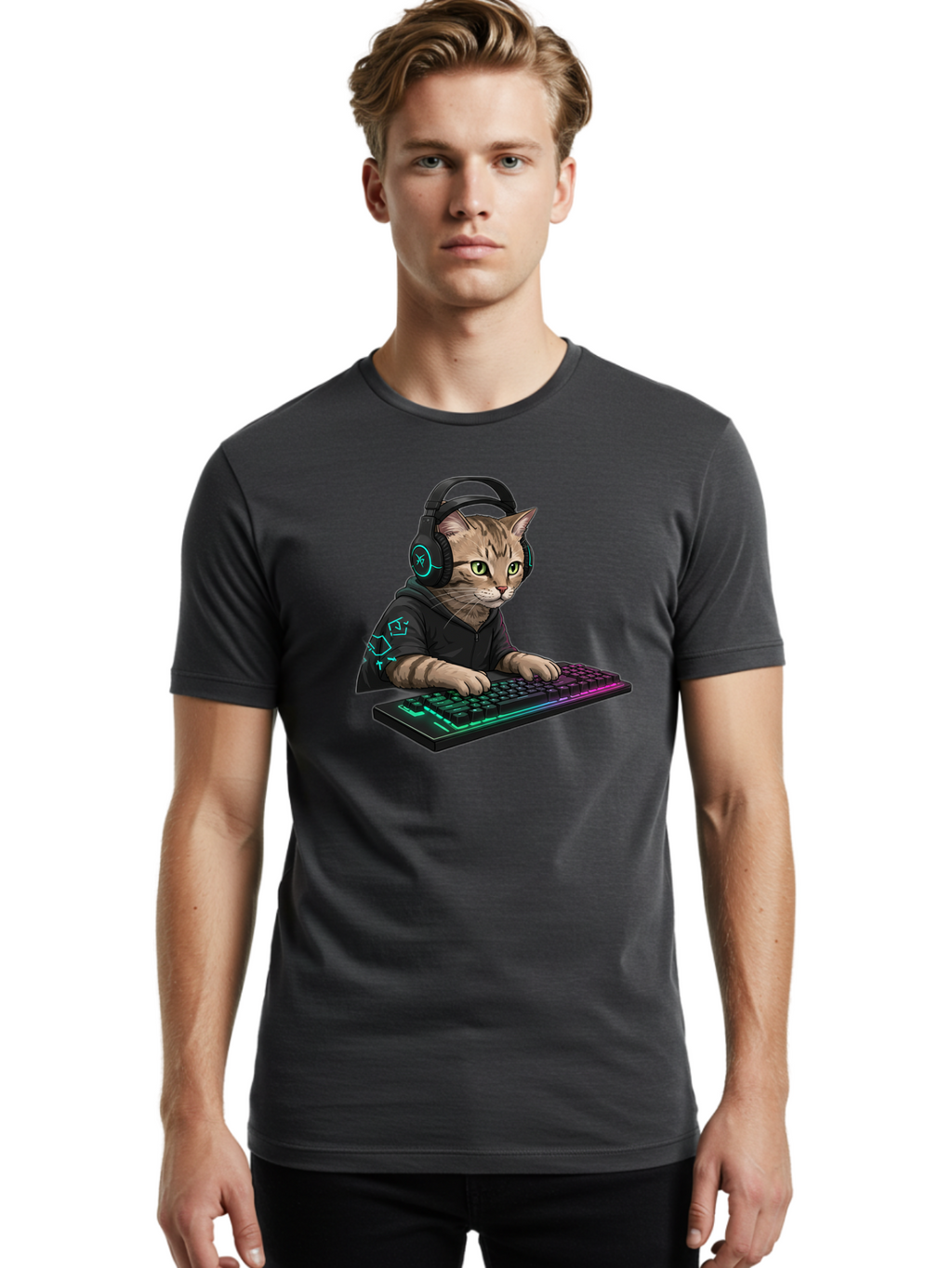 Cat-Gamer Men'S Graphic Tee, 100% Cotton, Comfortable Casual Summer Wear, Machine Washable, Vintage Camera, Old Camera, Antique Camera, Black Camera, Classic Photography, Photography Equipment, Nostalgic Device, Film Camera, Camera Art Bao197
