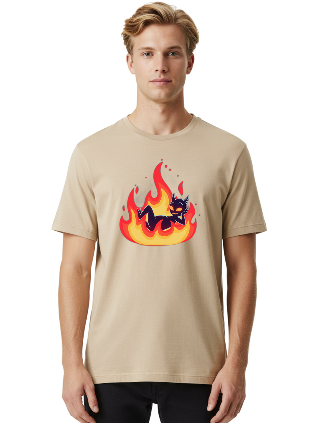 Cat-In-Flames Men'S Graphic Tee, 100% Cotton, Comfortable Casual Summer Wear, Machine Washable, Vintage Camera, Old Camera, Antique Camera, Black Camera, Classic Photography, Photography Equipment, Nostalgic Device, Film Camera, Camera Art Bao199