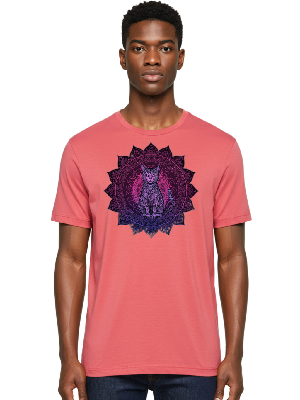 Cat-Mandala Men'S Graphic Tee, 100% Cotton, Comfortable Casual Summer Wear, Machine Washable, Vintage Camera, Old Camera, Antique Camera, Black Camera, Classic Photography, Photography Equipment, Nostalgic Device, Film Camera, Camera Art Bao200