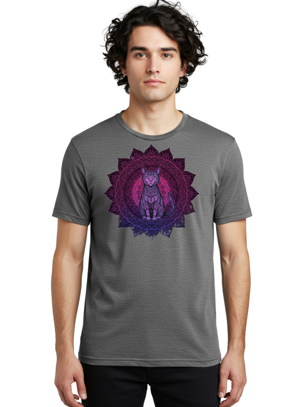 Cat-Mandala Men'S Graphic Tee, 100% Cotton, Comfortable Casual Summer Wear, Machine Washable, Vintage Camera, Old Camera, Antique Camera, Black Camera, Classic Photography, Photography Equipment, Nostalgic Device, Film Camera, Camera Art Bao200