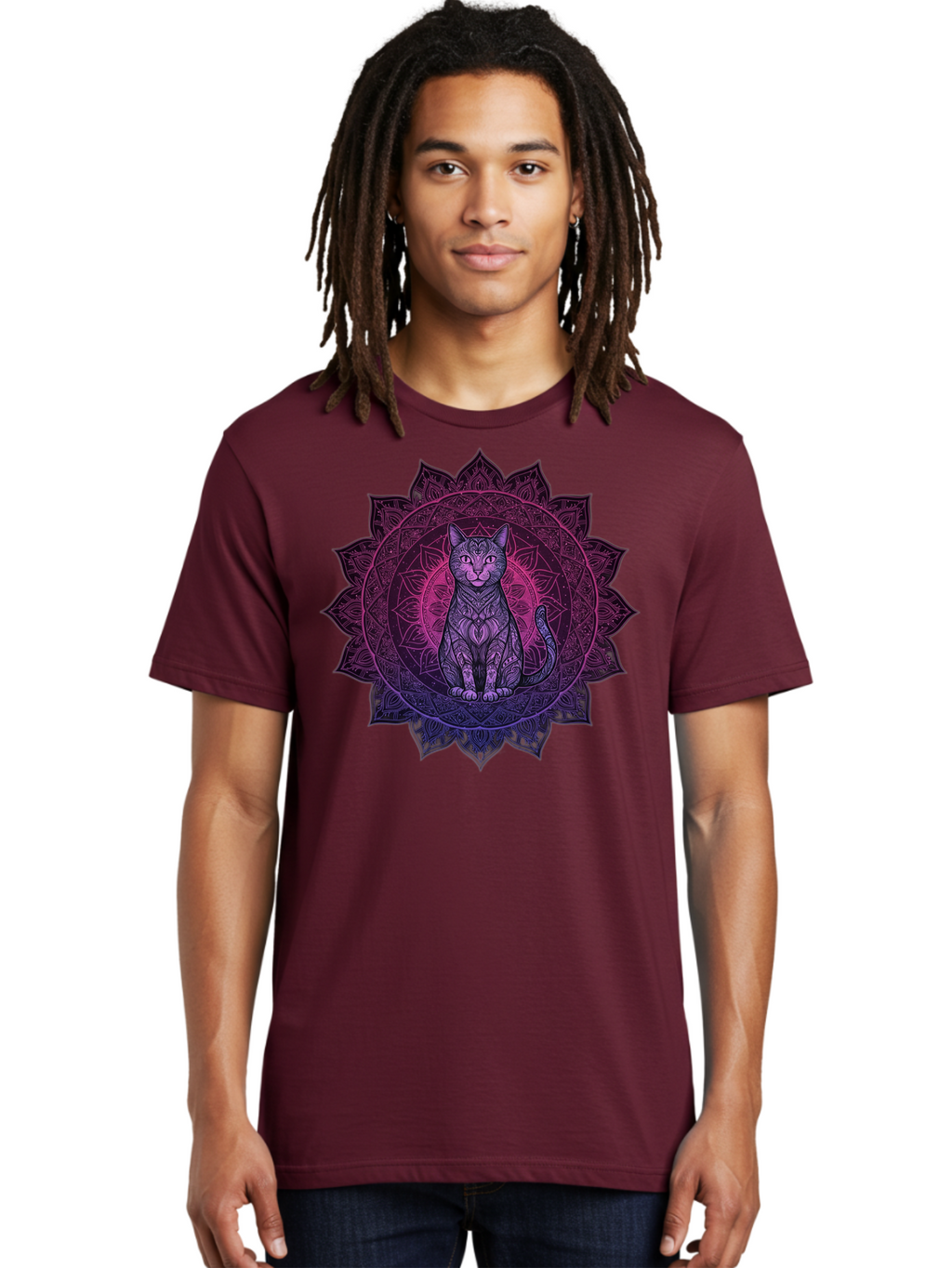 Cat-Mandala Men'S Graphic Tee, 100% Cotton, Comfortable Casual Summer Wear, Machine Washable, Vintage Camera, Old Camera, Antique Camera, Black Camera, Classic Photography, Photography Equipment, Nostalgic Device, Film Camera, Camera Art Bao200