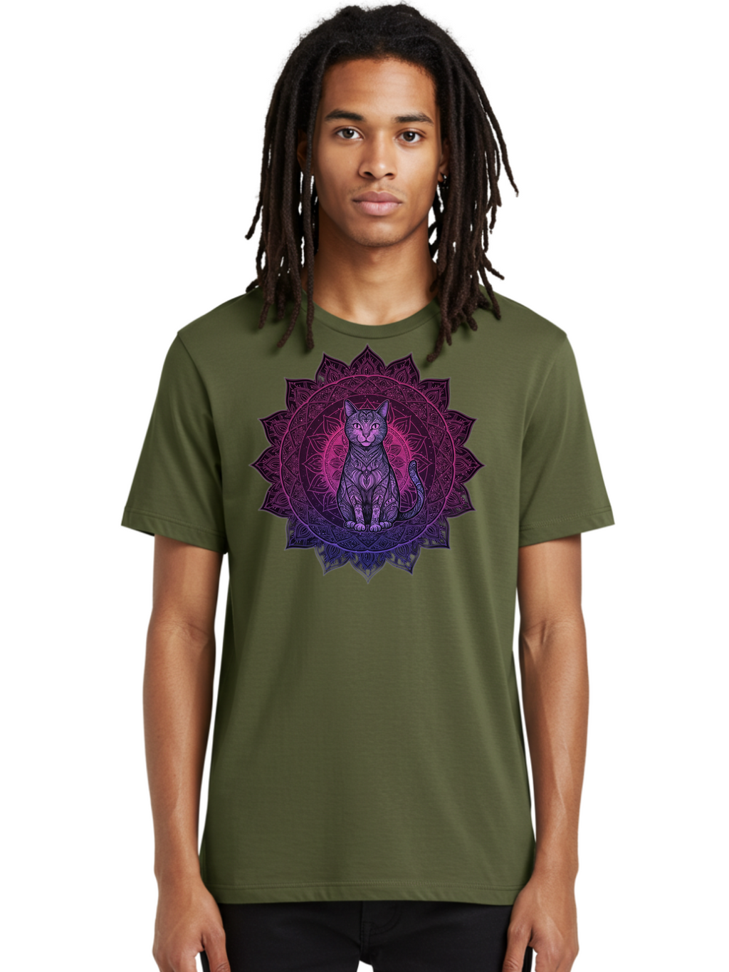 Cat-Mandala Men'S Graphic Tee, 100% Cotton, Comfortable Casual Summer Wear, Machine Washable, Vintage Camera, Old Camera, Antique Camera, Black Camera, Classic Photography, Photography Equipment, Nostalgic Device, Film Camera, Camera Art Bao200