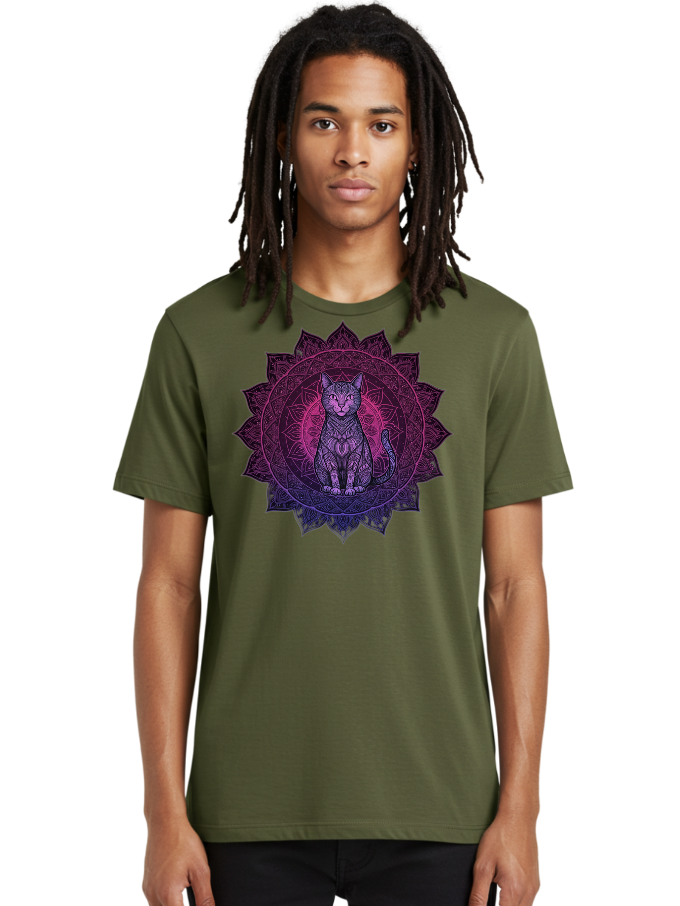 Cat-Mandala Men'S Graphic Tee, 100% Cotton, Comfortable Casual Summer Wear, Machine Washable, Vintage Camera, Old Camera, Antique Camera, Black Camera, Classic Photography, Photography Equipment, Nostalgic Device, Film Camera, Camera Art Bao200
