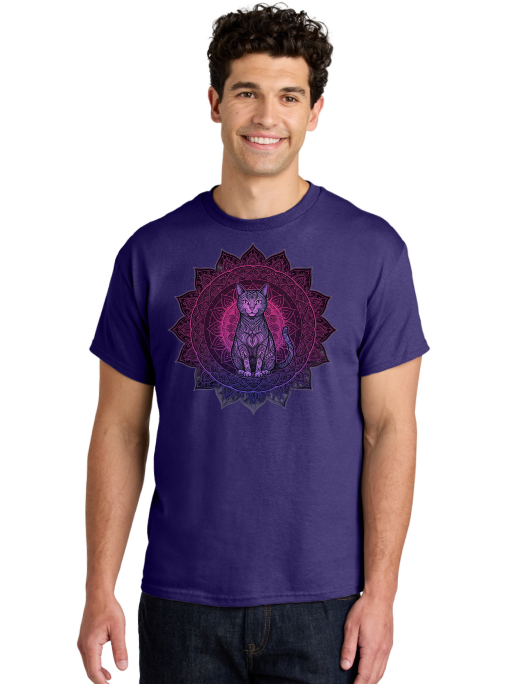 Cat-Mandala Men'S Graphic Tee, 100% Cotton, Comfortable Casual Summer Wear, Machine Washable, Vintage Camera, Old Camera, Antique Camera, Black Camera, Classic Photography, Photography Equipment, Nostalgic Device, Film Camera, Camera Art Bao200