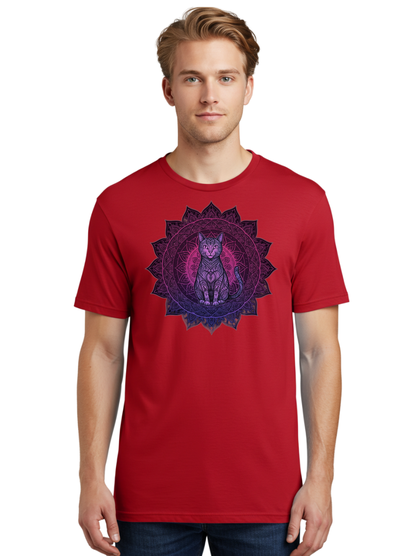 Cat-Mandala Men'S Graphic Tee, 100% Cotton, Comfortable Casual Summer Wear, Machine Washable, Vintage Camera, Old Camera, Antique Camera, Black Camera, Classic Photography, Photography Equipment, Nostalgic Device, Film Camera, Camera Art Bao200