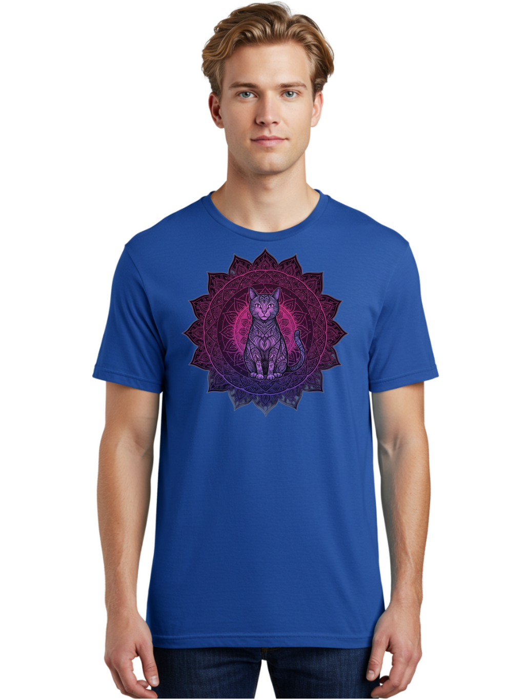 Cat-Mandala Men'S Graphic Tee, 100% Cotton, Comfortable Casual Summer Wear, Machine Washable, Vintage Camera, Old Camera, Antique Camera, Black Camera, Classic Photography, Photography Equipment, Nostalgic Device, Film Camera, Camera Art Bao200