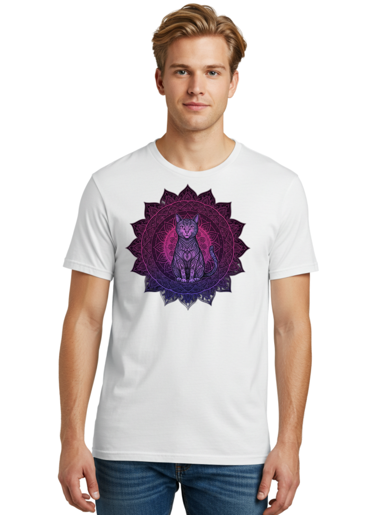 Cat-Mandala Men'S Graphic Tee, 100% Cotton, Comfortable Casual Summer Wear, Machine Washable, Vintage Camera, Old Camera, Antique Camera, Black Camera, Classic Photography, Photography Equipment, Nostalgic Device, Film Camera, Camera Art Bao200