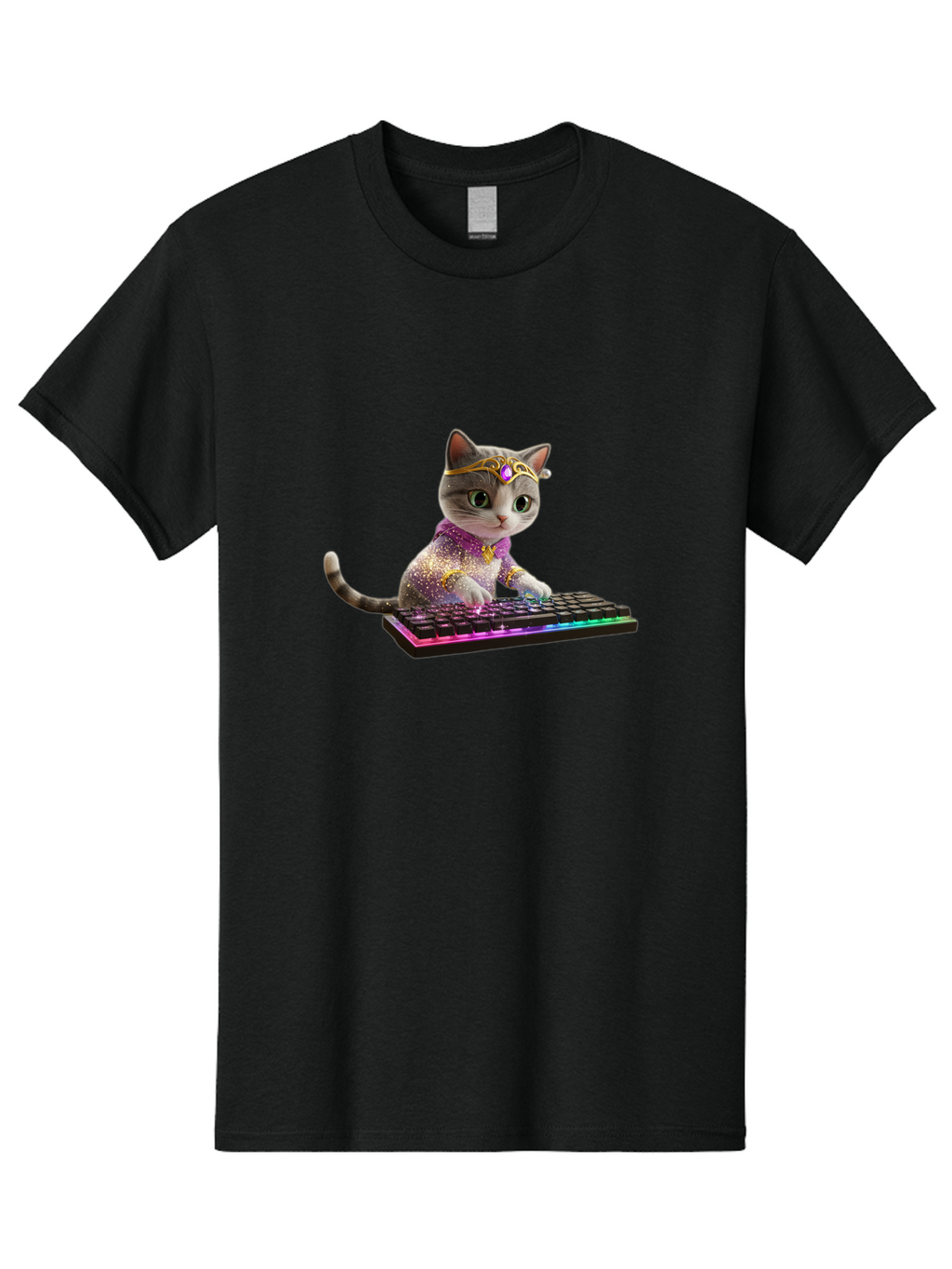 Cat-On-Keyboard-1 Men'S Graphic Tee, 100% Cotton, Comfortable Casual Summer Wear, Machine Washable, Vintage Camera, Old Camera, Antique Camera, Black Camera, Classic Photography, Photography Equipment, Nostalgic Device, Film Camera, Camera Art Bao201