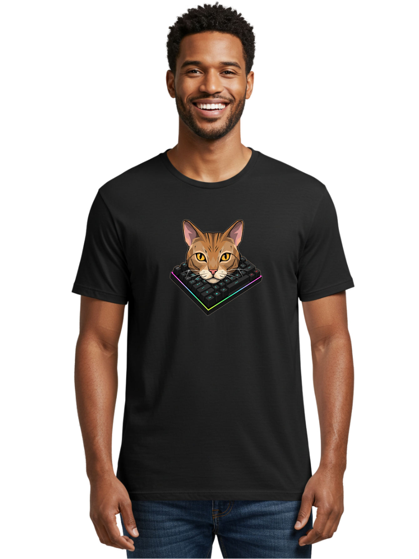 Cat-On-Keyboard Men'S Graphic Tee, 100% Cotton, Comfortable Casual Summer Wear, Machine Washable, Vintage Camera, Old Camera, Antique Camera, Black Camera, Classic Photography, Photography Equipment, Nostalgic Device, Film Camera, Camera Art Bao202