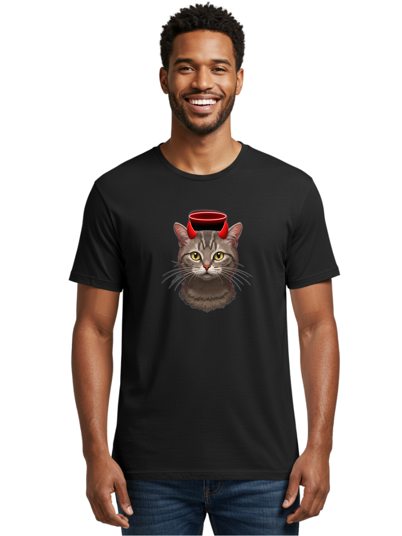 Cat-With-Devil-Horns Men'S Graphic Tee, 100% Cotton, Comfortable Casual Summer Wear, Machine Washable, Vintage Camera, Old Camera, Antique Camera, Black Camera, Classic Photography, Photography Equipment, Nostalgic Device, Film Camera, Bao203