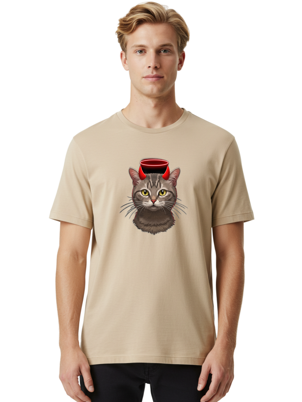 Cat-With-Devil-Horns Men'S Graphic Tee, 100% Cotton, Comfortable Casual Summer Wear, Machine Washable, Vintage Camera, Old Camera, Antique Camera, Black Camera, Classic Photography, Photography Equipment, Nostalgic Device, Film Camera, Bao203