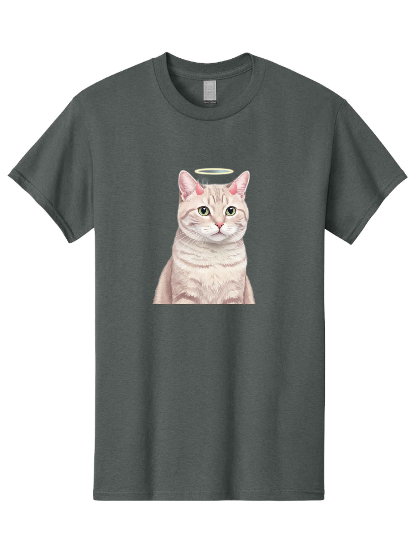 Cat-With-Halo-1 Men'S Graphic Tee, 100% Cotton, Comfortable Casual Summer Wear, Machine Washable, Vintage Camera, Old Camera, Antique Camera, Black Camera, Classic Photography, Photography Equipment, Nostalgic Device, Film Camera, Camera Art Bao204
