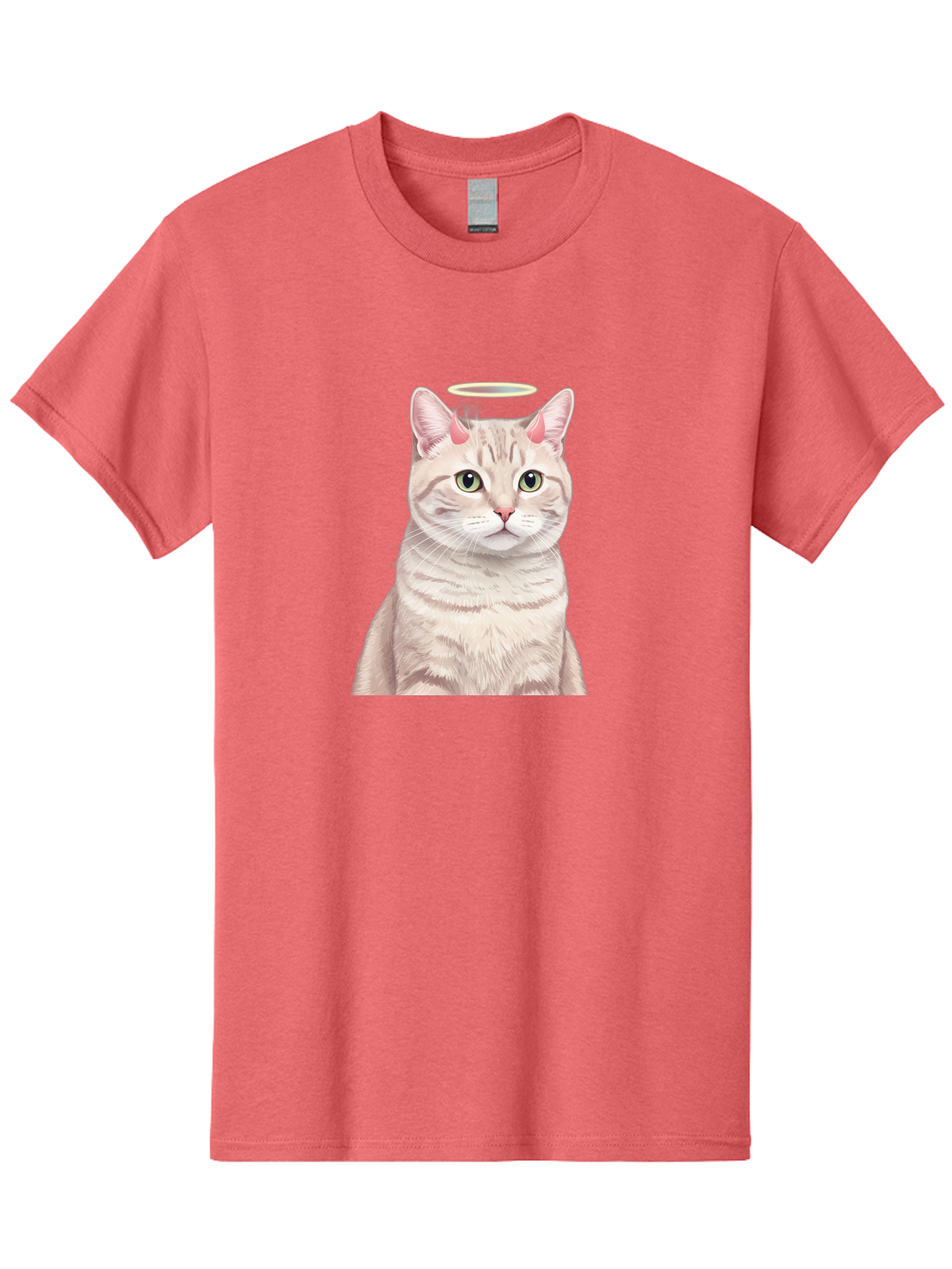 Cat-With-Halo-1 Men'S Graphic Tee, 100% Cotton, Comfortable Casual Summer Wear, Machine Washable, Vintage Camera, Old Camera, Antique Camera, Black Camera, Classic Photography, Photography Equipment, Nostalgic Device, Film Camera, Camera Art Bao204