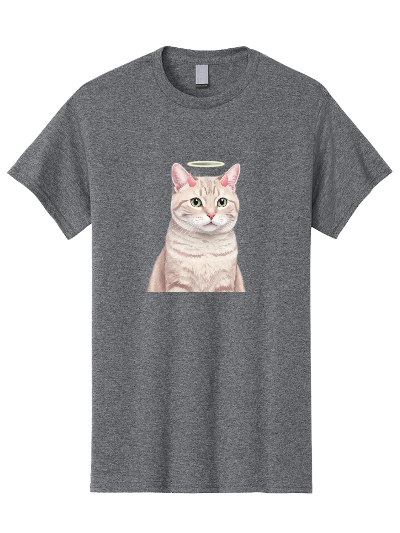 Cat-With-Halo-1 Men'S Graphic Tee, 100% Cotton, Comfortable Casual Summer Wear, Machine Washable, Vintage Camera, Old Camera, Antique Camera, Black Camera, Classic Photography, Photography Equipment, Nostalgic Device, Film Camera, Camera Art Bao204