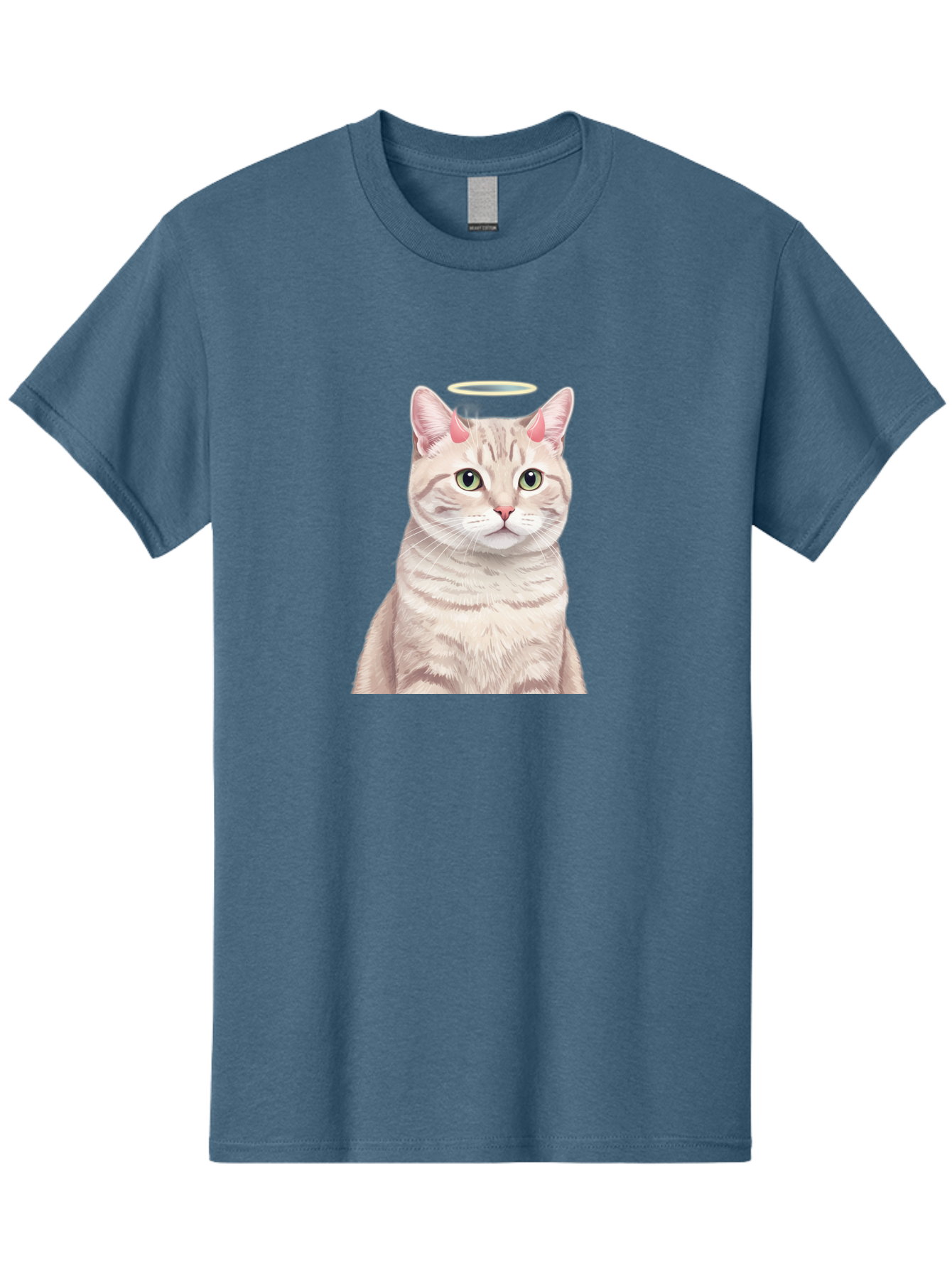 Cat-With-Halo-1 Men'S Graphic Tee, 100% Cotton, Comfortable Casual Summer Wear, Machine Washable, Vintage Camera, Old Camera, Antique Camera, Black Camera, Classic Photography, Photography Equipment, Nostalgic Device, Film Camera, Camera Art Bao204