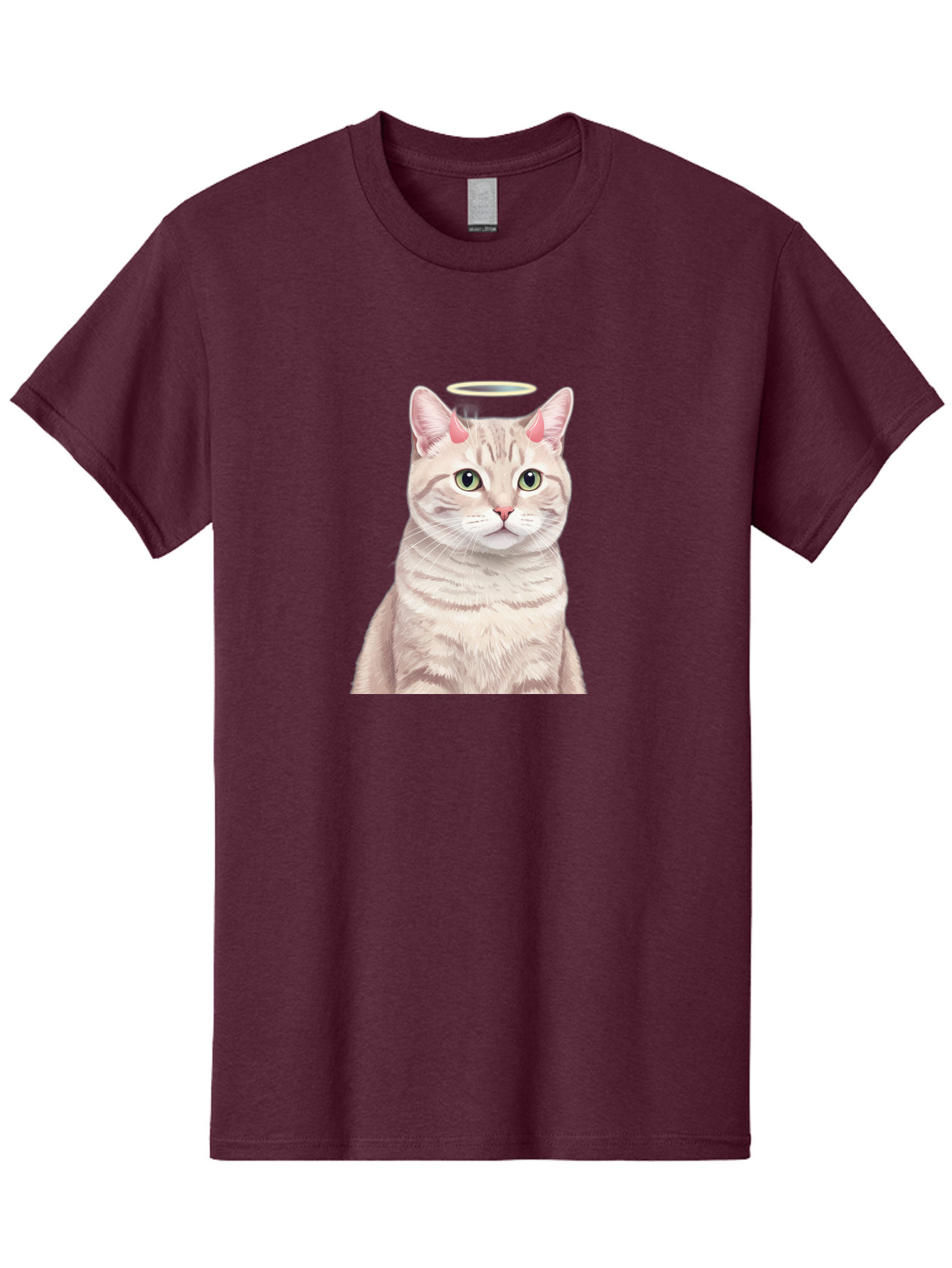 Cat-With-Halo-1 Men'S Graphic Tee, 100% Cotton, Comfortable Casual Summer Wear, Machine Washable, Vintage Camera, Old Camera, Antique Camera, Black Camera, Classic Photography, Photography Equipment, Nostalgic Device, Film Camera, Camera Art Bao204