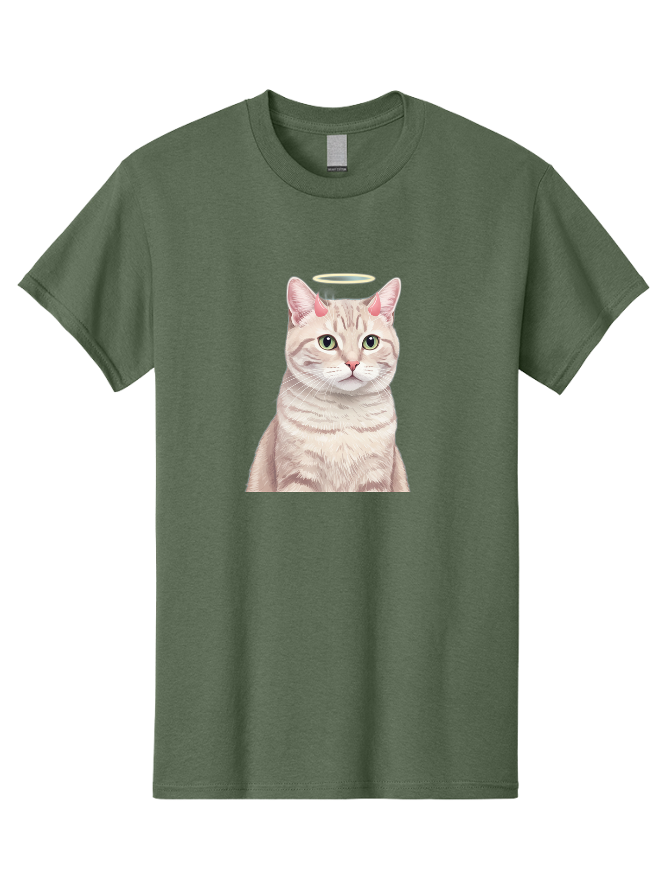 Cat-With-Halo-1 Men'S Graphic Tee, 100% Cotton, Comfortable Casual Summer Wear, Machine Washable, Vintage Camera, Old Camera, Antique Camera, Black Camera, Classic Photography, Photography Equipment, Nostalgic Device, Film Camera, Camera Art Bao204