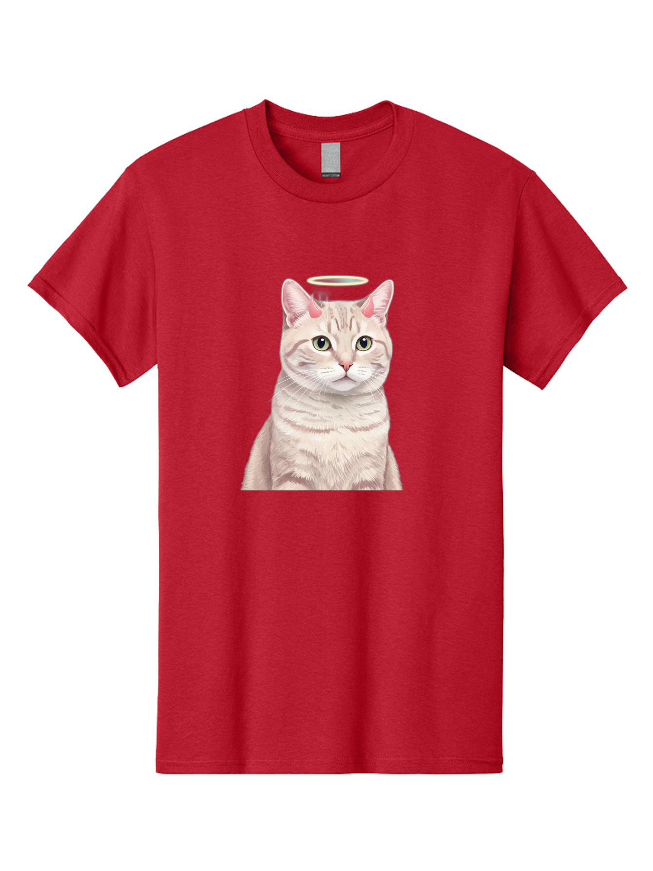 Cat-With-Halo-1 Men'S Graphic Tee, 100% Cotton, Comfortable Casual Summer Wear, Machine Washable, Vintage Camera, Old Camera, Antique Camera, Black Camera, Classic Photography, Photography Equipment, Nostalgic Device, Film Camera, Camera Art Bao204