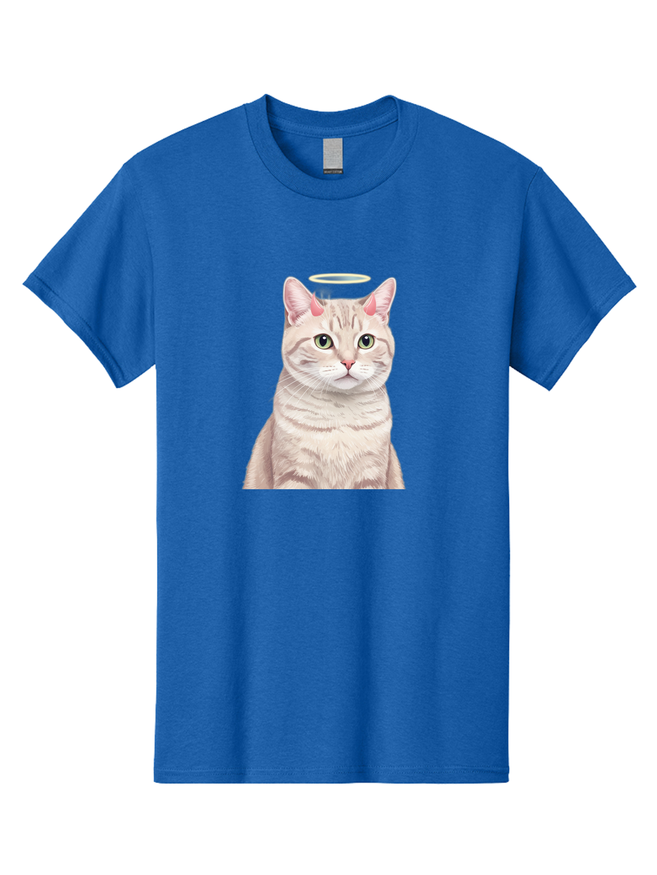Cat-With-Halo-1 Men'S Graphic Tee, 100% Cotton, Comfortable Casual Summer Wear, Machine Washable, Vintage Camera, Old Camera, Antique Camera, Black Camera, Classic Photography, Photography Equipment, Nostalgic Device, Film Camera, Camera Art Bao204