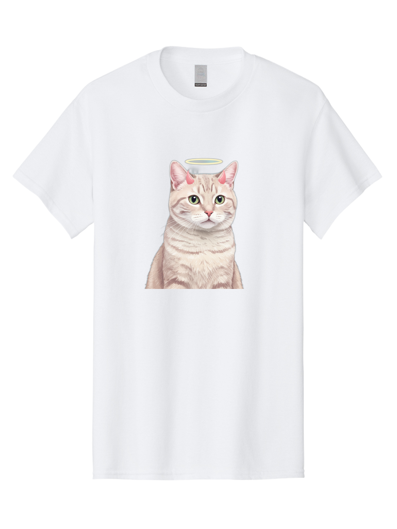 Cat-With-Halo-1 Men'S Graphic Tee, 100% Cotton, Comfortable Casual Summer Wear, Machine Washable, Vintage Camera, Old Camera, Antique Camera, Black Camera, Classic Photography, Photography Equipment, Nostalgic Device, Film Camera, Camera Art Bao204