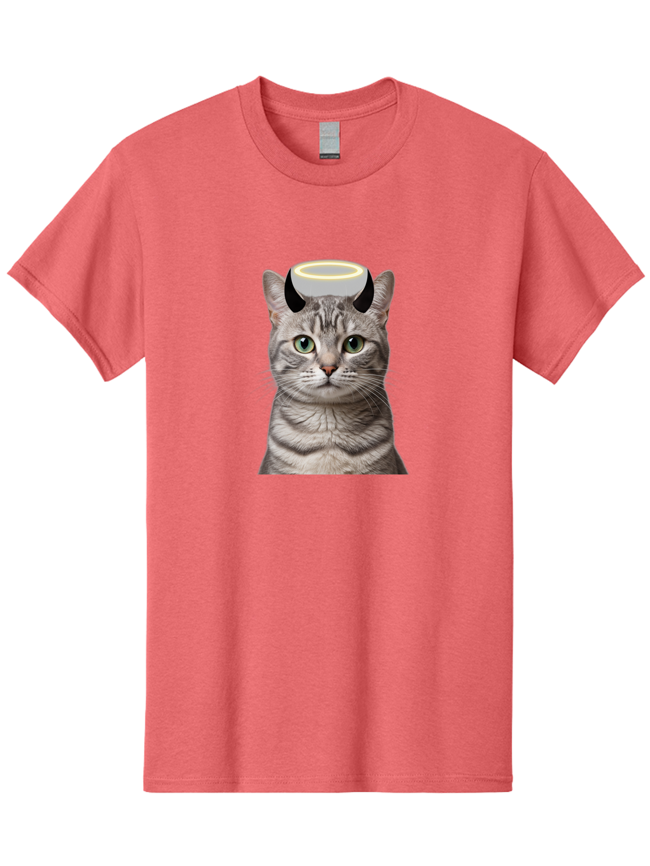 Cat-With-Halo-And-Devil-Ears Men'S Graphic Tee, 100% Cotton, Comfortable Casual Summer Wear, Machine Washable, Vintage Camera, Old Camera, Antique Camera, Black Camera, Classic Photography, Photography Equipment, Nostalgic Device, Film Camera, Bao205