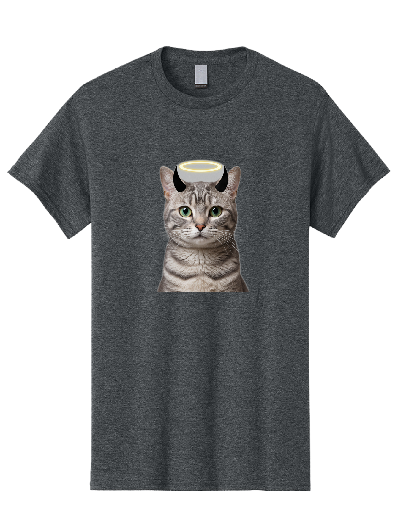 Cat-With-Halo-And-Devil-Ears Men'S Graphic Tee, 100% Cotton, Comfortable Casual Summer Wear, Machine Washable, Vintage Camera, Old Camera, Antique Camera, Black Camera, Classic Photography, Photography Equipment, Nostalgic Device, Film Camera, Bao205