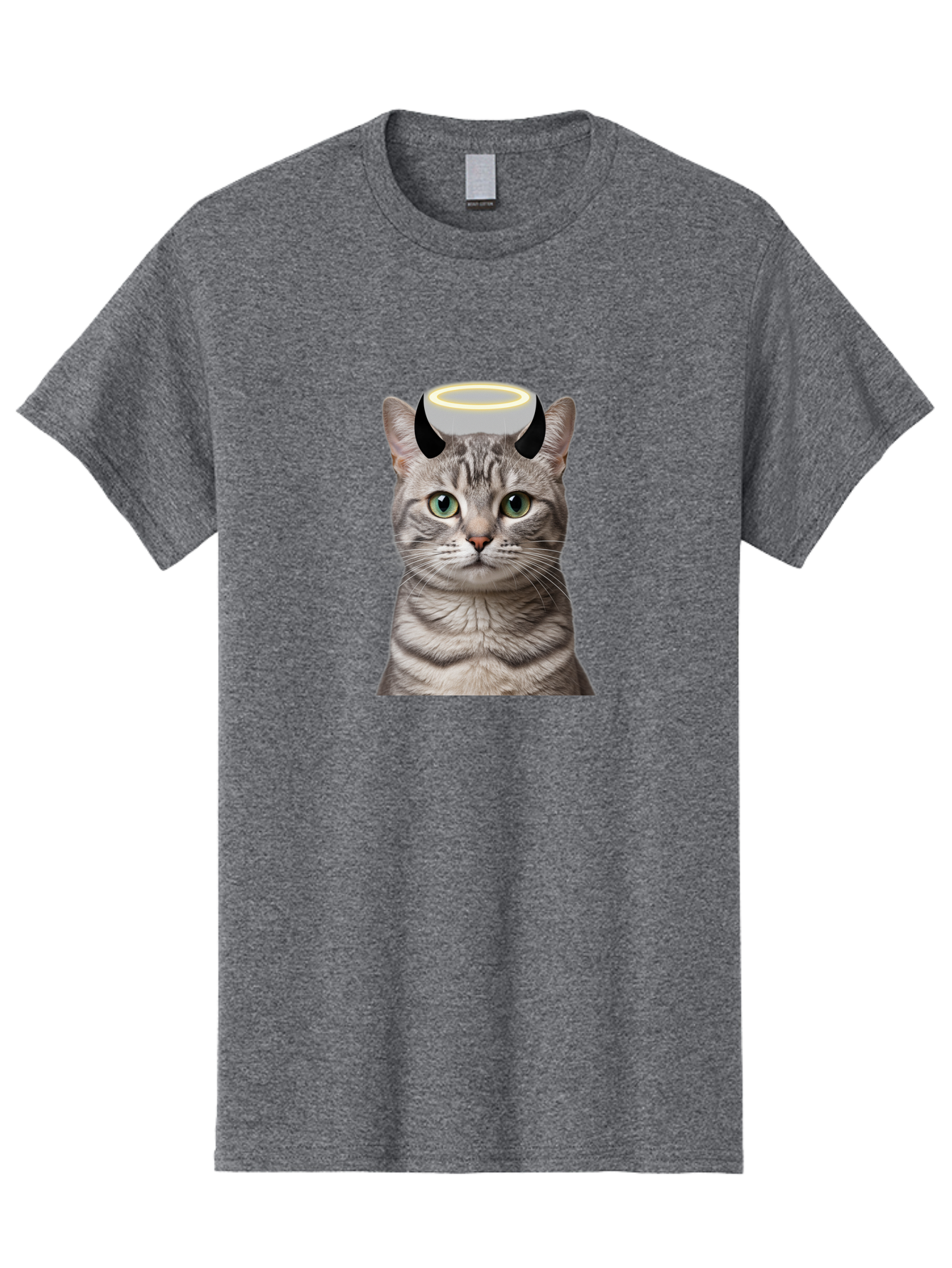 Cat-With-Halo-And-Devil-Ears Men'S Graphic Tee, 100% Cotton, Comfortable Casual Summer Wear, Machine Washable, Vintage Camera, Old Camera, Antique Camera, Black Camera, Classic Photography, Photography Equipment, Nostalgic Device, Film Camera, Bao205