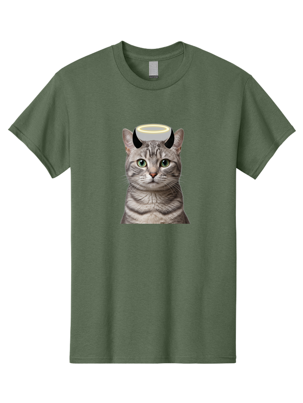 Cat-With-Halo-And-Devil-Ears Men'S Graphic Tee, 100% Cotton, Comfortable Casual Summer Wear, Machine Washable, Vintage Camera, Old Camera, Antique Camera, Black Camera, Classic Photography, Photography Equipment, Nostalgic Device, Film Camera, Bao205