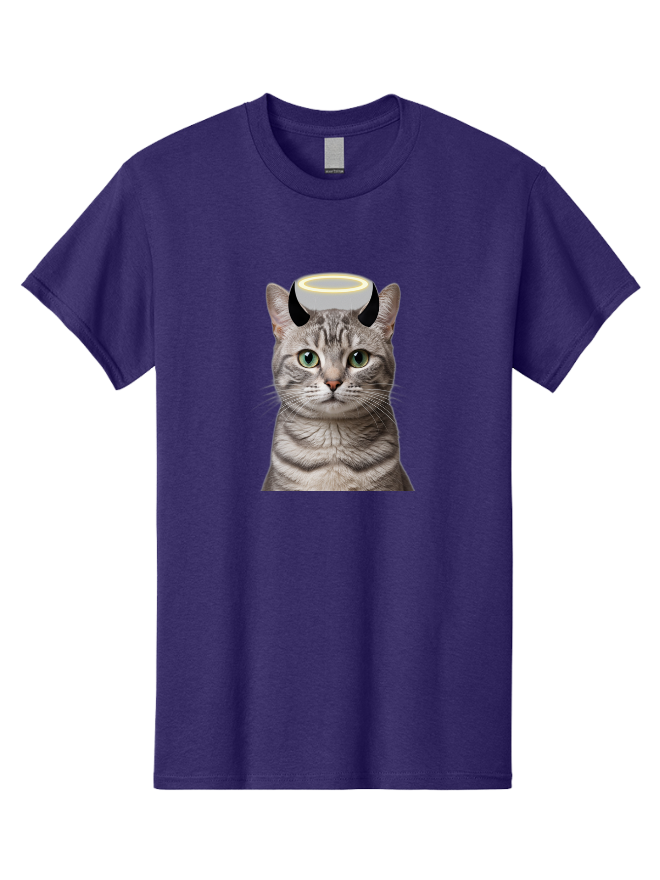 Cat-With-Halo-And-Devil-Ears Men'S Graphic Tee, 100% Cotton, Comfortable Casual Summer Wear, Machine Washable, Vintage Camera, Old Camera, Antique Camera, Black Camera, Classic Photography, Photography Equipment, Nostalgic Device, Film Camera, Bao205