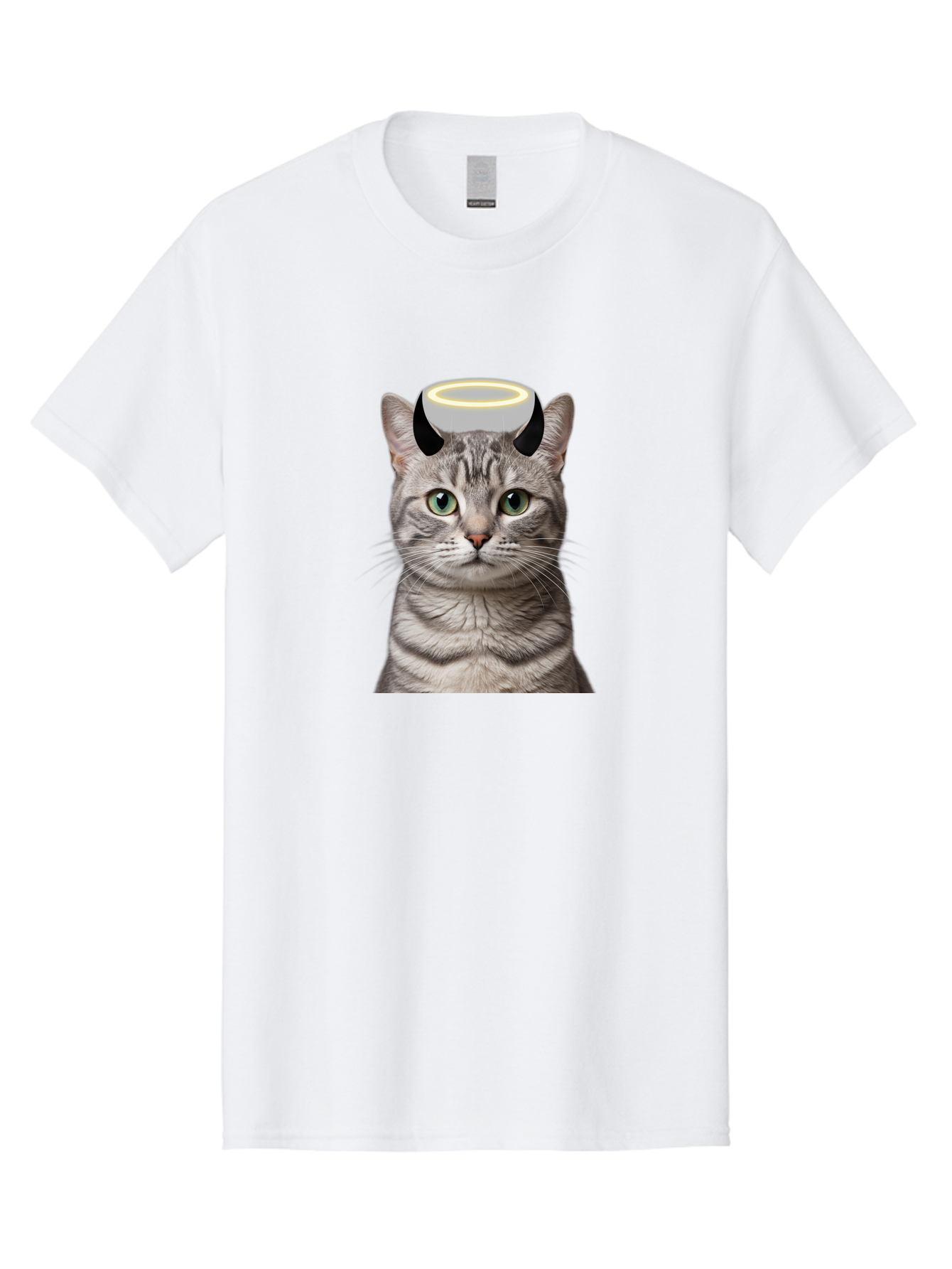 Cat-With-Halo-And-Devil-Ears Men'S Graphic Tee, 100% Cotton, Comfortable Casual Summer Wear, Machine Washable, Vintage Camera, Old Camera, Antique Camera, Black Camera, Classic Photography, Photography Equipment, Nostalgic Device, Film Camera, Bao205