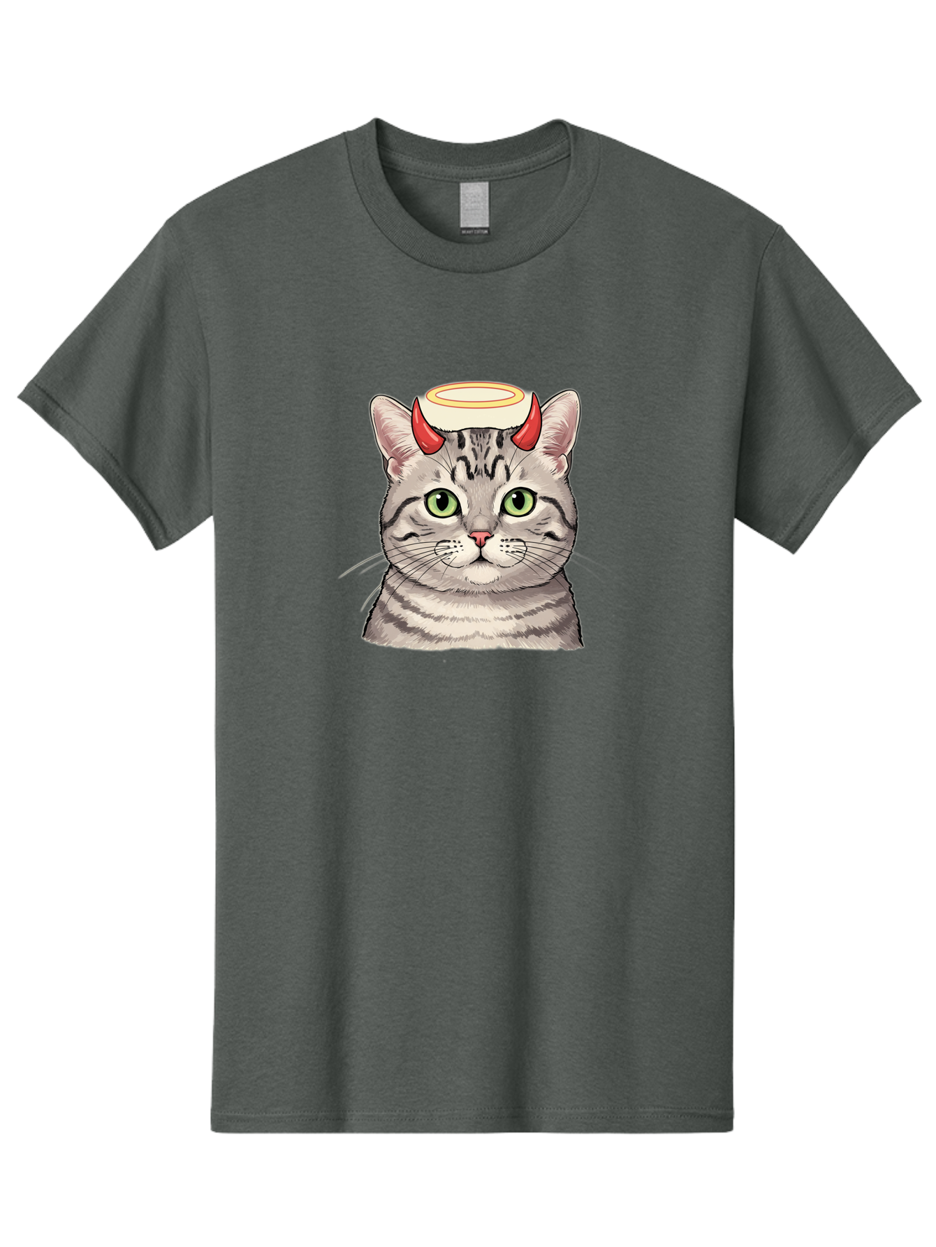 Cat-With-Halo-And-Horns Men'S Graphic Tee, 100% Cotton, Comfortable Casual Summer Wear, Machine Washable, Vintage Camera, Old Camera, Antique Camera, Black Camera, Classic Photography, Photography Equipment, Nostalgic Device, Film Camera, Bao206