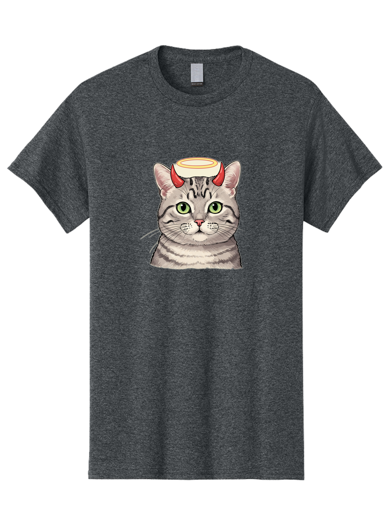 Cat-With-Halo-And-Horns Men'S Graphic Tee, 100% Cotton, Comfortable Casual Summer Wear, Machine Washable, Vintage Camera, Old Camera, Antique Camera, Black Camera, Classic Photography, Photography Equipment, Nostalgic Device, Film Camera, Bao206