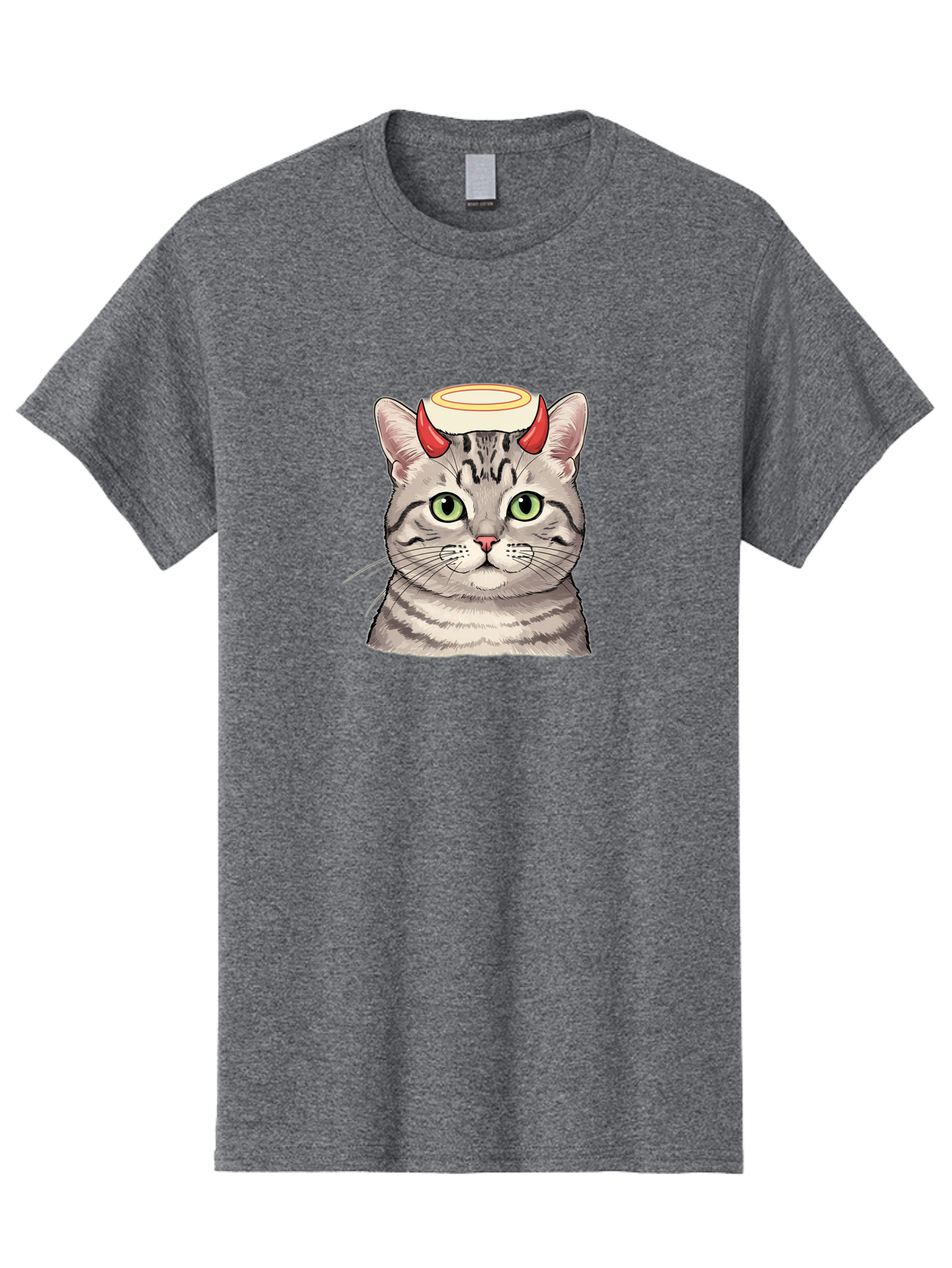 Cat-With-Halo-And-Horns Men'S Graphic Tee, 100% Cotton, Comfortable Casual Summer Wear, Machine Washable, Vintage Camera, Old Camera, Antique Camera, Black Camera, Classic Photography, Photography Equipment, Nostalgic Device, Film Camera, Bao206